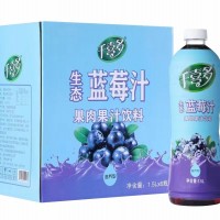 千喜多生態(tài)藍(lán)莓汁果肉果汁飲料 1.5Lx6瓶